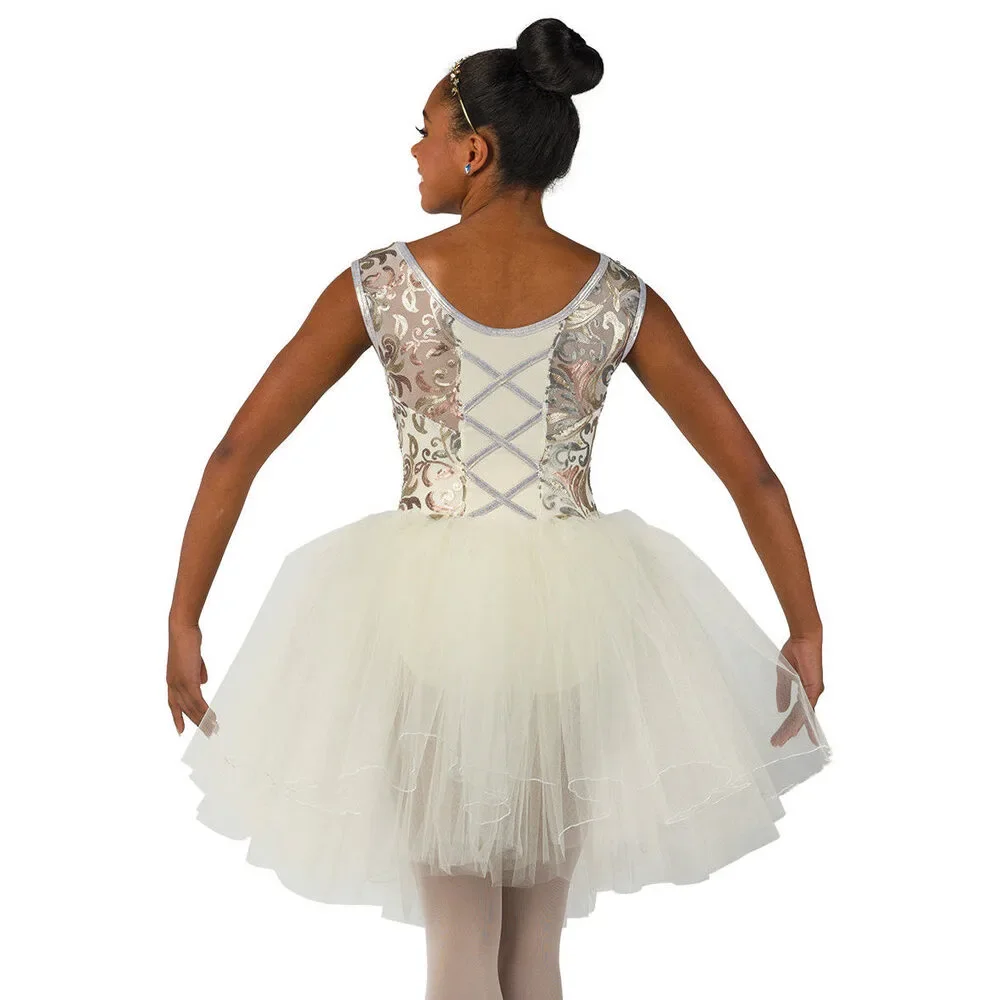 Pre-Owned Dance Costume Wish Come True 2V2476 Medium Child Ivory Tutu Ballet Se
